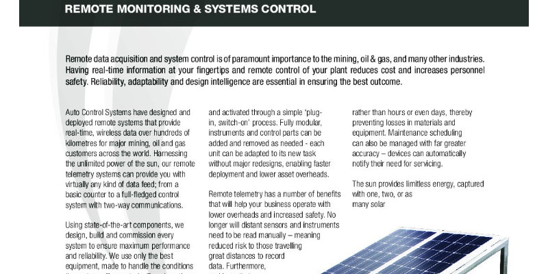 ACS Solar Telemetry